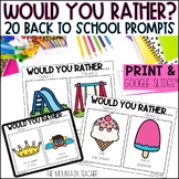 Back to School Would You Rather Morning Meeting Game for AUGUST