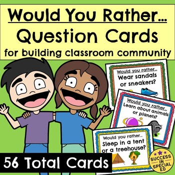 Back to School Would You Rather Question Cards for Classroom Community ...