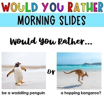 Preview of Spring Would You Rather Morning Slides - Opinion Writing Prompts