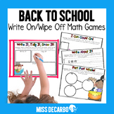 Back to School Write On Wipe Off Math Games and Centers