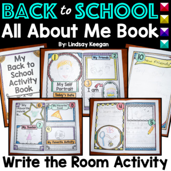 Back to School All About Me Book - Write the Room Activity by Lindsay ...