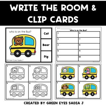 Preview of Kindergarten Math Back to School Task Cards Write the Room 