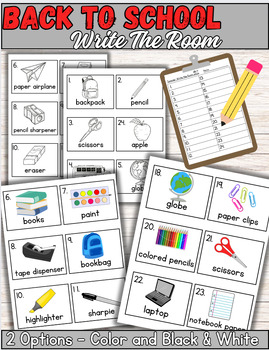 Preview of Back to School Write the Room Literacy Center Activity