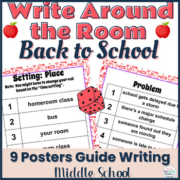 Preview of Back to School Write the Room Writing Activities for Middle School