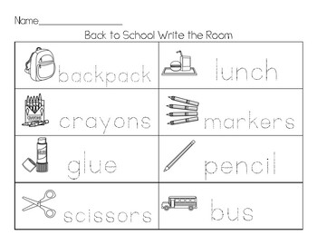 Back to School Write the Room beginning sounds by Lilly Rogers | TPT