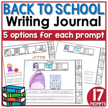 Preview of Back to School Writing Activities Journal with Sentence Starters Writing Prompts