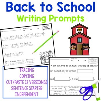 Back To Babe Writing Prompts Autism Special Education By Totally Autism