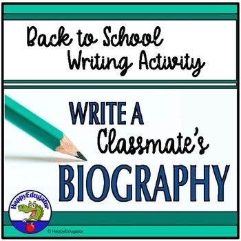 Preview of Back to School Writing Activity: Interview a Classmate and Write a Biography
