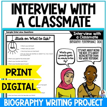 Preview of Interview with a Classmate Biography - Back to School Writing