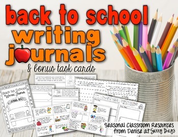 Preview of Back to School Writing Journal and Task Cards