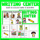 Back to School Writing Center Tasks and Activities