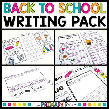 Preview of Back to School Writing Centers & Practice Activities for First Month of School