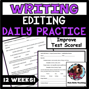 Preview of Back to School Writing Grammar and Conventions Practice