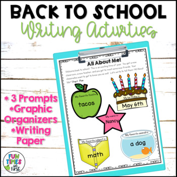 Preview of 1st Grade Back to School Writing Prompts | NO PREP Writing Activities for 1st