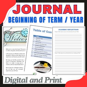 Preview of Back to School Writing Journal - Beginning of Term / Year - Dig and Print