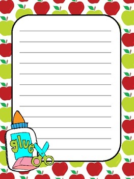 Back to School Writing Paper by Elementary Lesson Plans | TpT