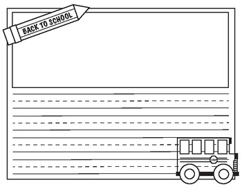 Back to School Writing Paper - Horizontal Lines