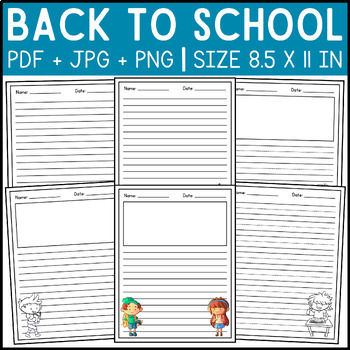 Back to School Writing Paper with Lines for Primary and Elementary