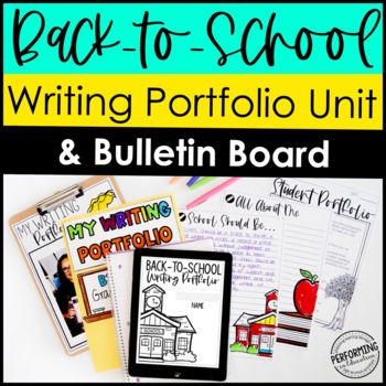 Preview of Back-to-School Writing Portfolio Unit & Bulletin Board 3rd-5th | Print & Digital