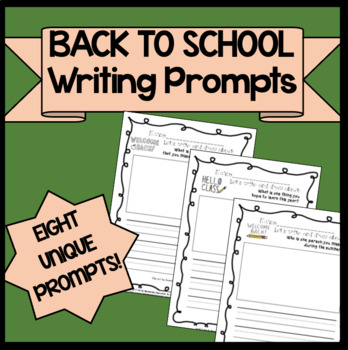 Preview of Back to School Writing Prompt Set!