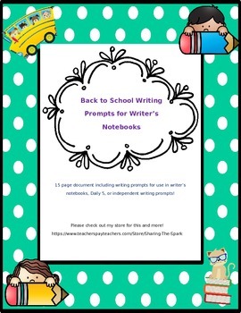 Preview of Back to School Writing Prompts