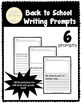 Back to School Writing Prompts by Shoelaces and Smiles | TPT
