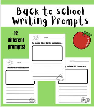 Back to School-Writing Prompts by MrsMoesLittleLearners | TPT