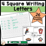 Back to School Alphabet Writing Prompts K & 1st 4 Square T