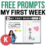 Back to School Writing Prompts - My First Week Journal : K