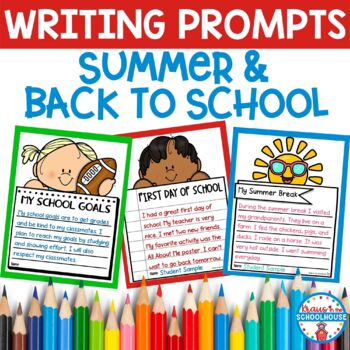 Back to School Writing Prompts Templates with Toppers | TPT