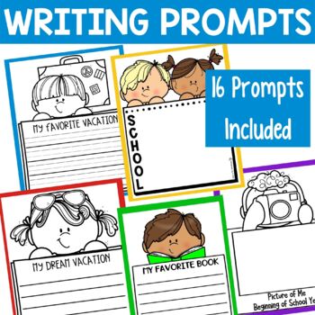 Back to School Writing Prompts Templates with Toppers | TPT