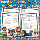 Back to School Writing and Reading Surveys