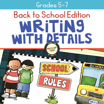 Preview of Back to School Writing with Details Task Cards