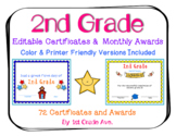End of the Year Certificates & Second Grade Awards for the