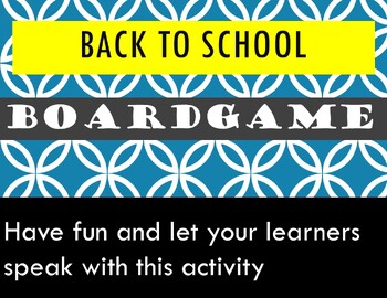 Preview of Back to School activities: Boardgame for fun in your class