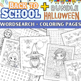 Back to School and Halloween Coloring Sheets and Word Sear