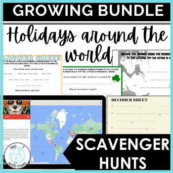 Preview of Holidays and cultures around the world scavenger hunts: social studies activitie