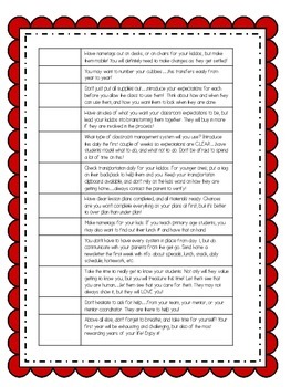 Back to School and Open House Checklist for Teachers! | TpT