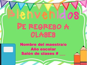 Preview of Colorful Back to School and Open House PPT Template in Spanish ( EDITABLE )