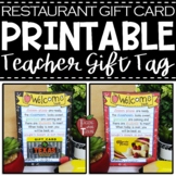 Back to School and/or Open House Restaurant Gift Card Tag 
