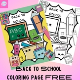 Back to School clip art coloring page Free