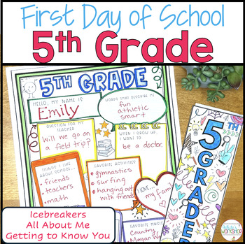 First Day of School Activities 5th Grade by White's Workshop | TpT