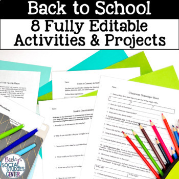 Preview of Back to School for Middle School - Procedures, Activities, and Projects EDITABLE