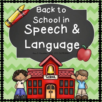 Preview of Back to School Speech Therapy Articulation and Language
