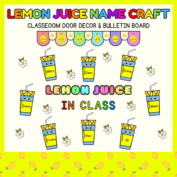 Preview of Back to School l Frist day name craft l July & Lemon Bulletin Board & Door Decor