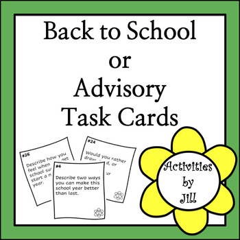 Preview of Back to School or Advisory Task Cards