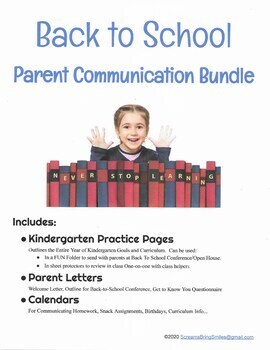 Preview of BUNDLE:  Conferences or Distance Learning Parent Communication, Kindergarten