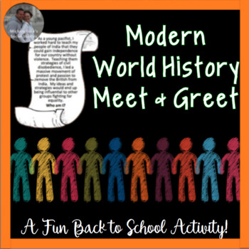 Back to School or End Year Find Someone Who Meet Activity for World History