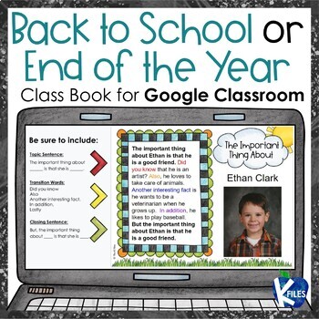 Preview of Back to School or End of the Year Class Book for Google Classroom