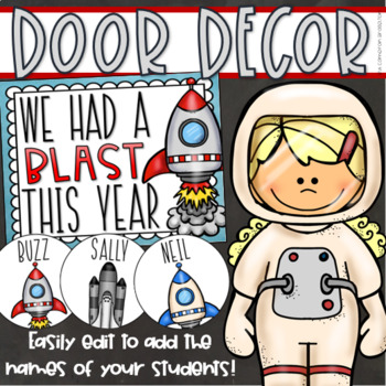 Preview of Door Decorations for Back to School or End of the Year Outer Space Theme